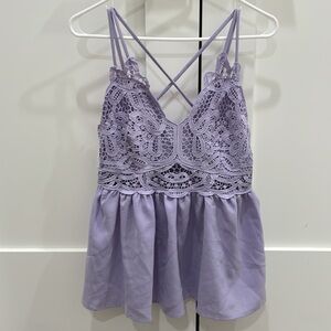 Lavender flowy summer tank- size M